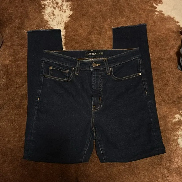 Lauren Ralph Lauren Black Label Womens Size 6 Skinny Jeans Ankle Dark Wash - Picture 5 of 6